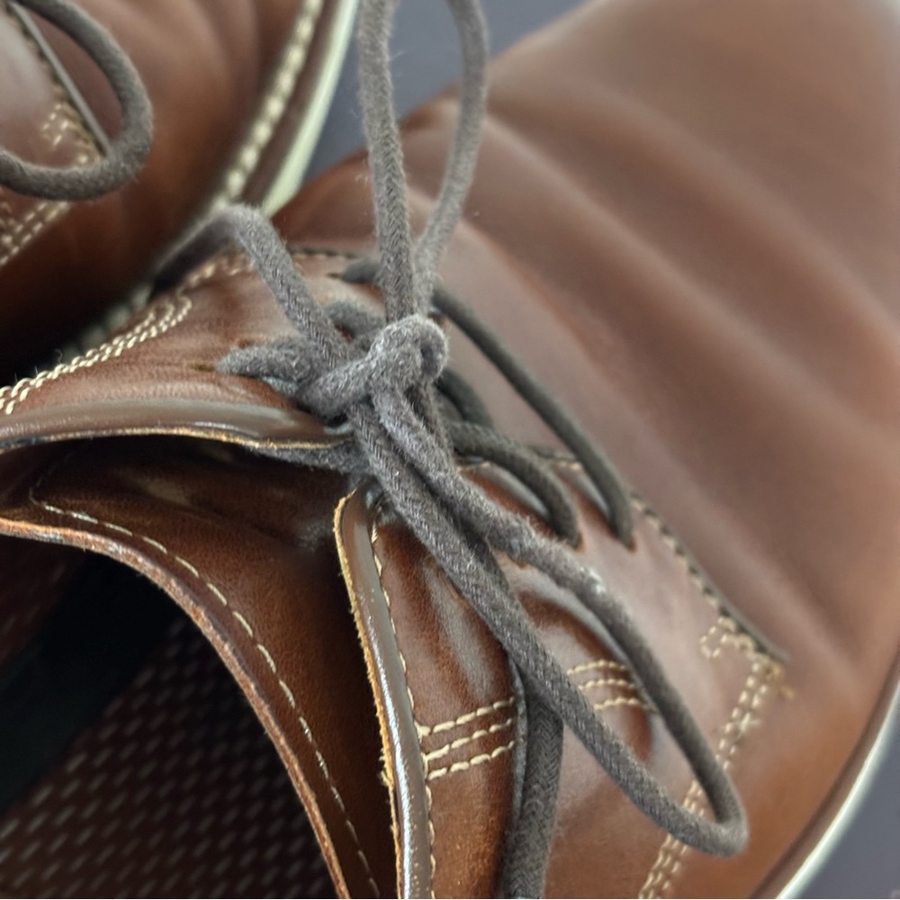 Johnston & Murphy Upton Plain Toe Men's Tan Leather Shoes Size 10 - Picture 7 of 16